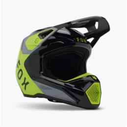 CASQUE FOX V1 LEAN GRIS/JAUNE