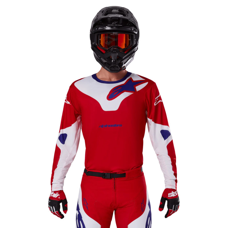 MAILLOT ALPINESTARS RACER VEIL JERSEY BRIGHT RED WHITE MAILLOT ALPINESTARS RACER VEIL JERSEY BRIGHT RED WHITE