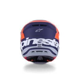 CASQUE MOTOCROSS ALPINESTARS SM7 CORE ORANGE BLEU MAT