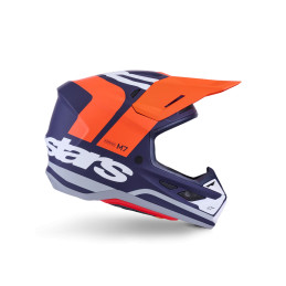 CASQUE MOTOCROSS ALPINESTARS SM7 CORE ORANGE BLEU MAT