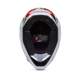 CASQUE FOX KAIROS V1 WHITE FLUO RED